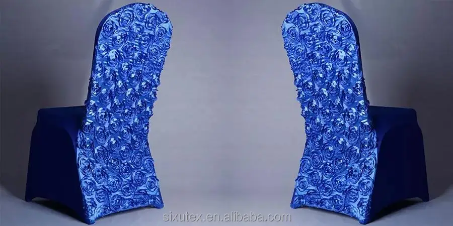 Luxury High Stretch Spandex Wedding Banquet Dining Spandex Rosette Flower Chair Cover Seat Covers For Wedding Banquet Chair