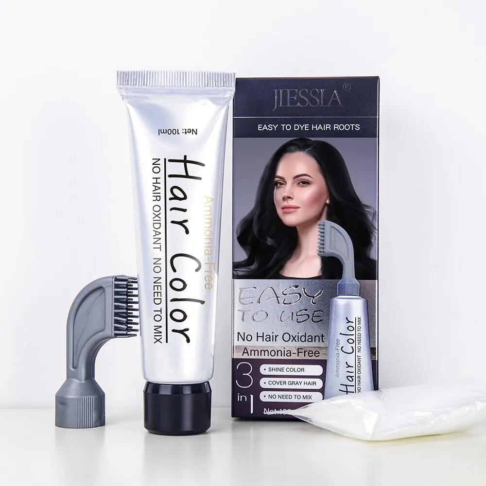 Hair Root Cover Gray Touch up Dye Cream Jiessia Brand Wholesale Ammonia Free Semi Permanent Hair Color Manufacturer Hair Colour