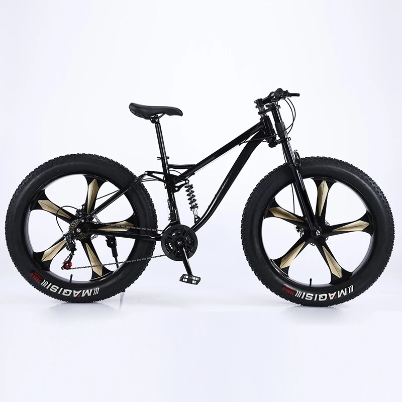 Adults snow bike with micro-speed change kit factory carbon steel frame 21 speed double shock absorption mountain bike