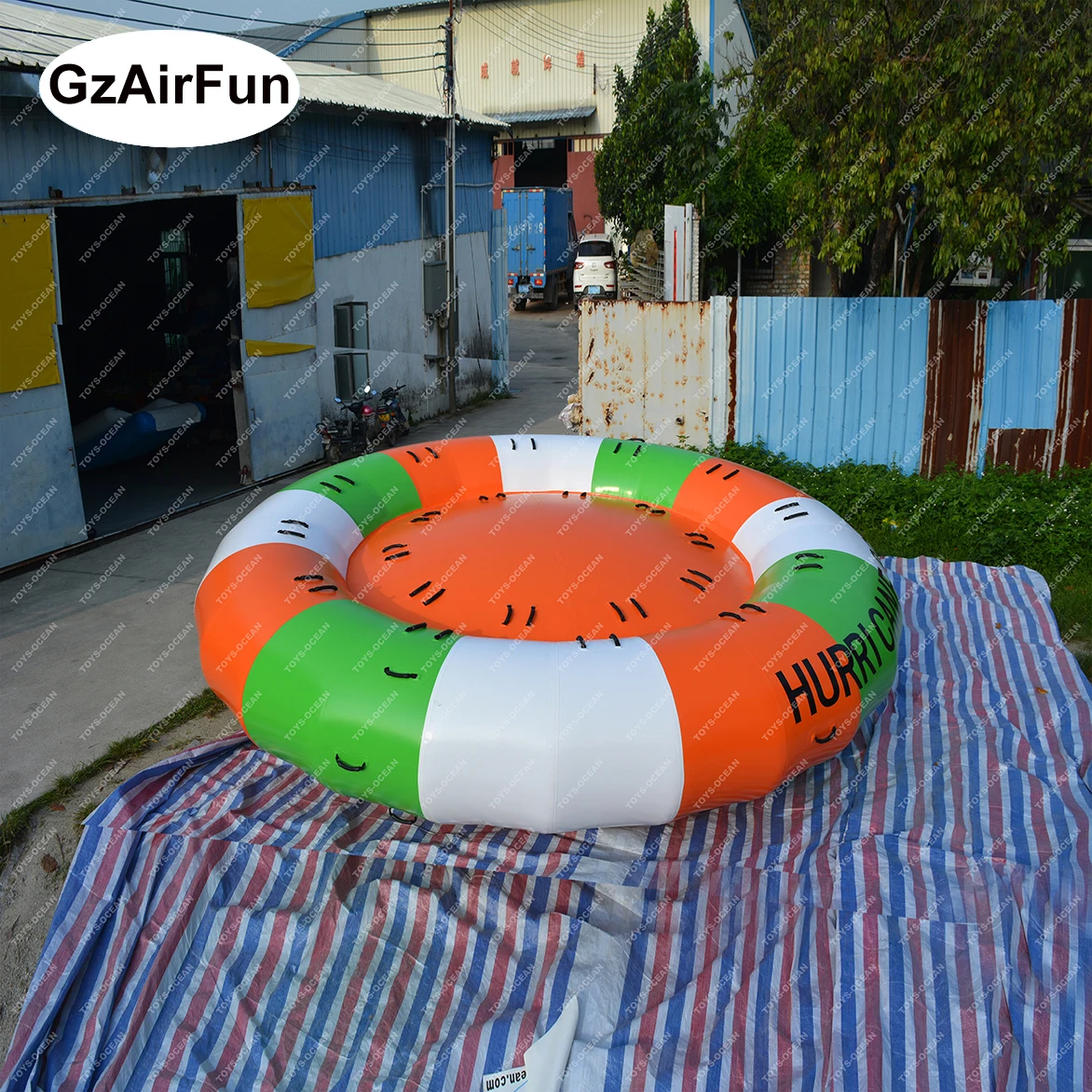 Inflatable Disco Boat Inflatable Water Spinner Gyro Flying Disco Ball