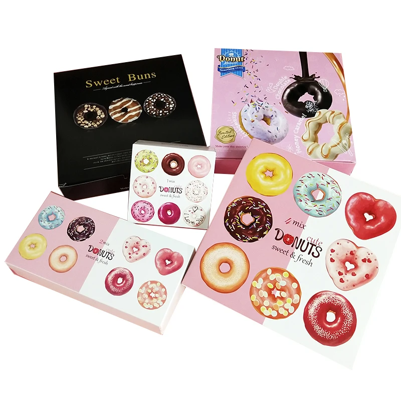 Custom Beautiful Doughnut Boxes	Bakery Take Out Gift Boxes Cup Cake Box