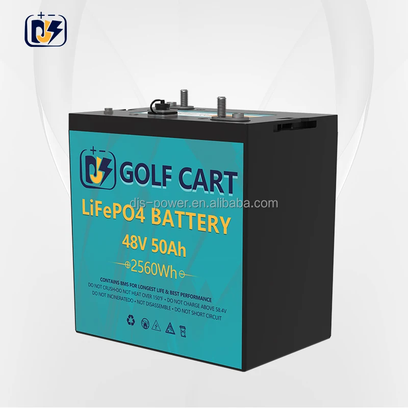 Lithium GC Battery 51.2v 50ah 2560Wh LFP battery 48V 48Volt Golf cart electric Tricycle Lithium Battery pack Replace Trojan