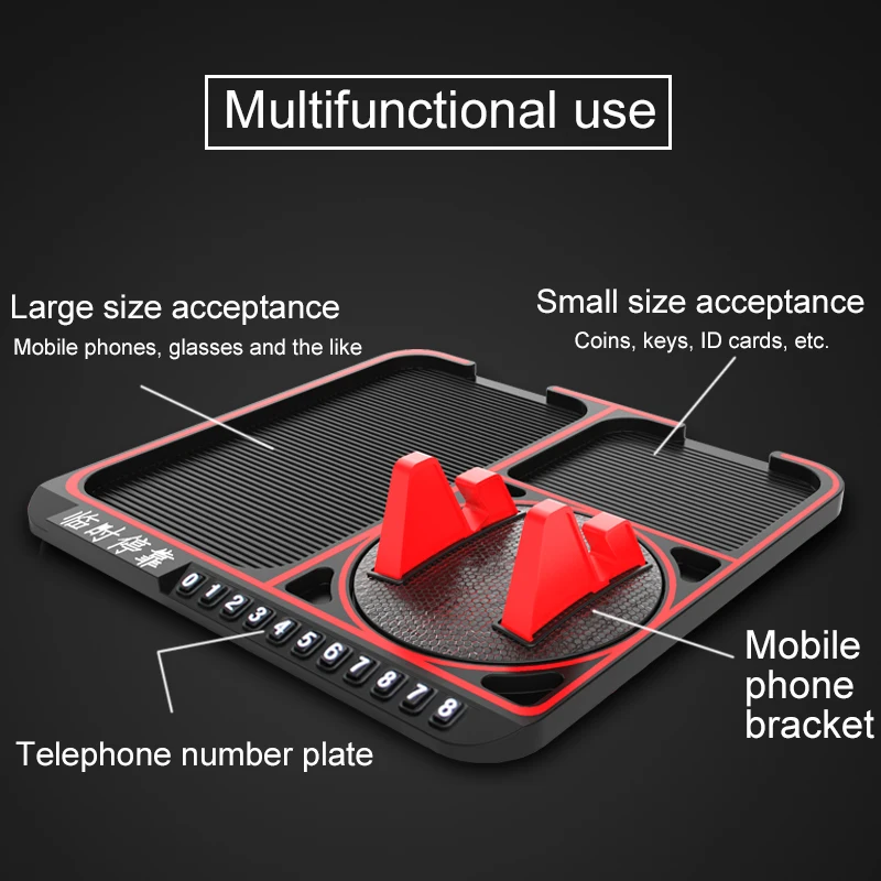 Anti-Slip Silicone Car Phone Dashboard Pad Mat,Hands-free Cell Phone Holder For Car/Home/Office Compatible With iPhone 7 7P 6s 6