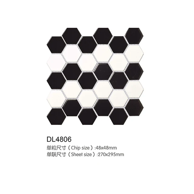 Flower pattern ceramic small hexagonal tile mosaic TIies