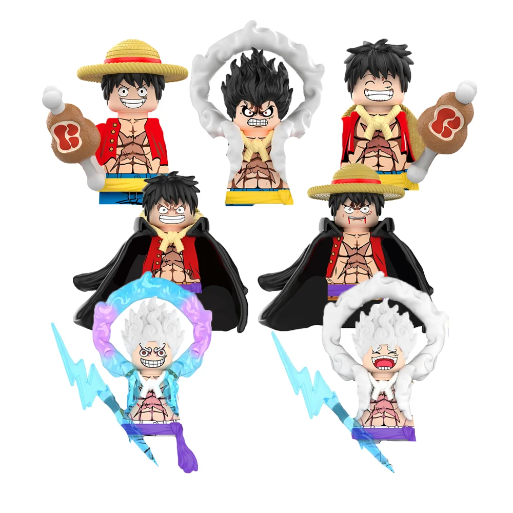 DY One Pieces character Luffy Mini Figures Bricks Building Block Anime Cartoon DIY Toys For Kids Japanese Minifigs 3D Straw Hat