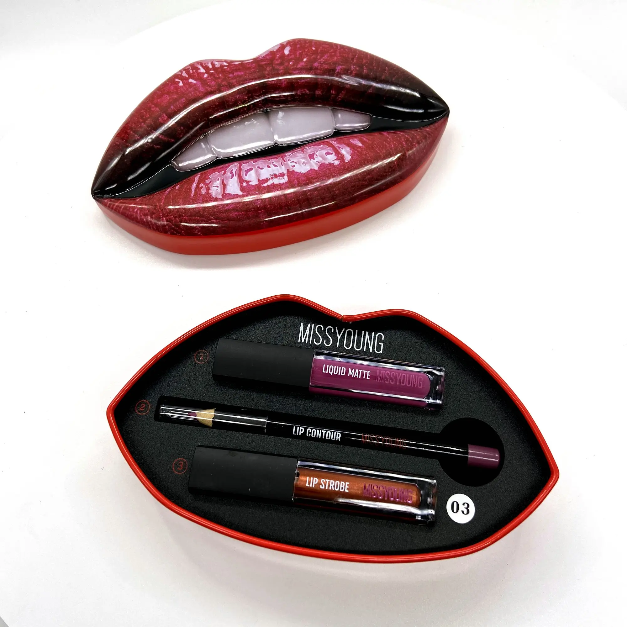 Ready to ship new private label matte liquid lipstick set lip gloss with lip liner set