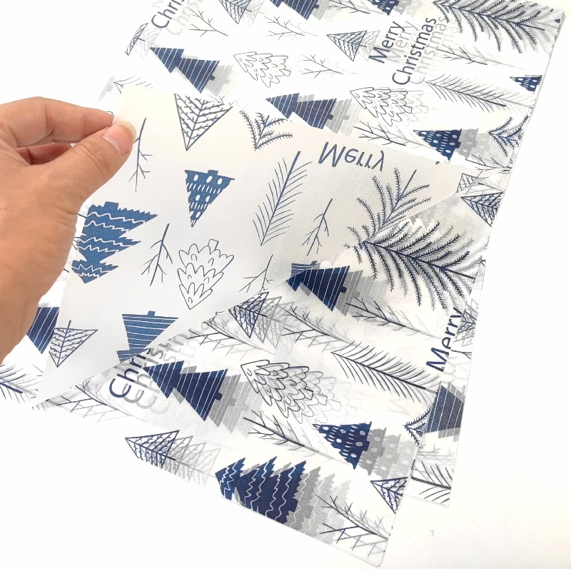 Stock Goods 50*70cm Colorful  Christmas Gifts Packaging Tissue Paper Custom Printing Clothes Wrapping Paper