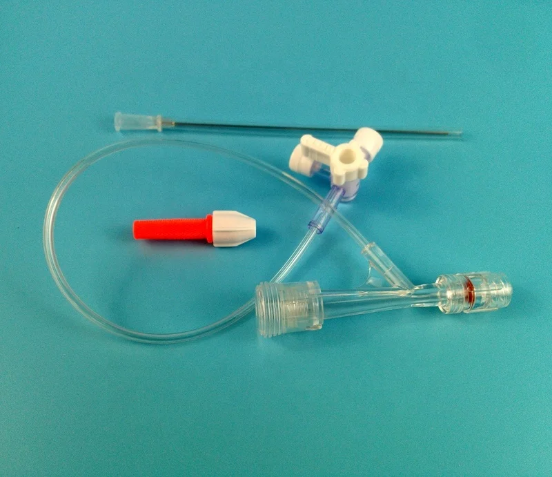 Big lumen catheter  guidewire delivery device for pressure monitoring, hemostasis Y connector for contrast agent drug saline