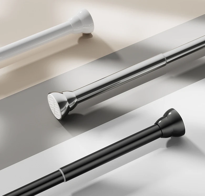 Shower Curtain Rod 40-72 inch Adjustable Tension Spring Shower Room Divider Telescopic Curtain Rod