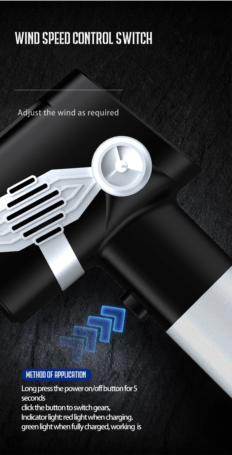 Mini Portable 6000mAh Wireless Handheld Rechargeable cordless dust blower Duster Electric Air Blow Duster Gun