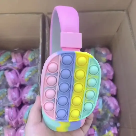 New Design Fashionable Pop It Fidget Toy Wireless Headphone Fidget Headphones For Kids Gift