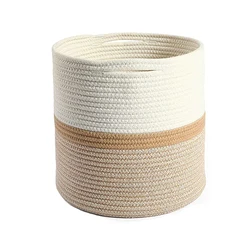 Wholesale Foldable Cotton Woven Rope Plant Basket For Flower Pot Home Decor Planters Storage Organizer Laundry, Grocery Basket