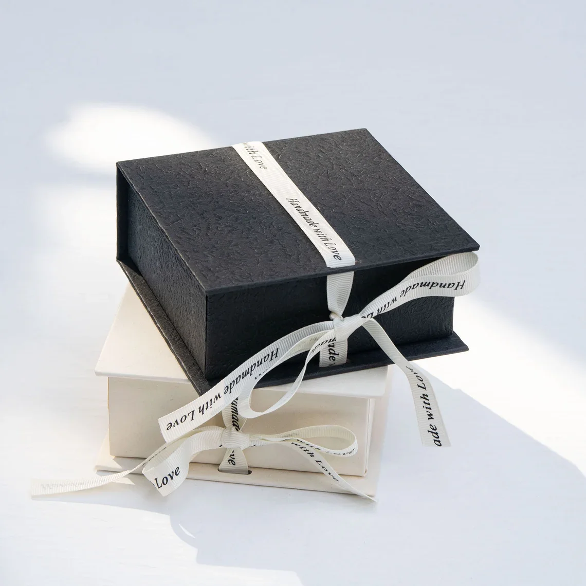 Flip Lid Eco Friendly Jewellery Cardboard Packaging Box Necklace Box With Foam Ribbon Jewelry Set Paper Boxes With Canvas bag