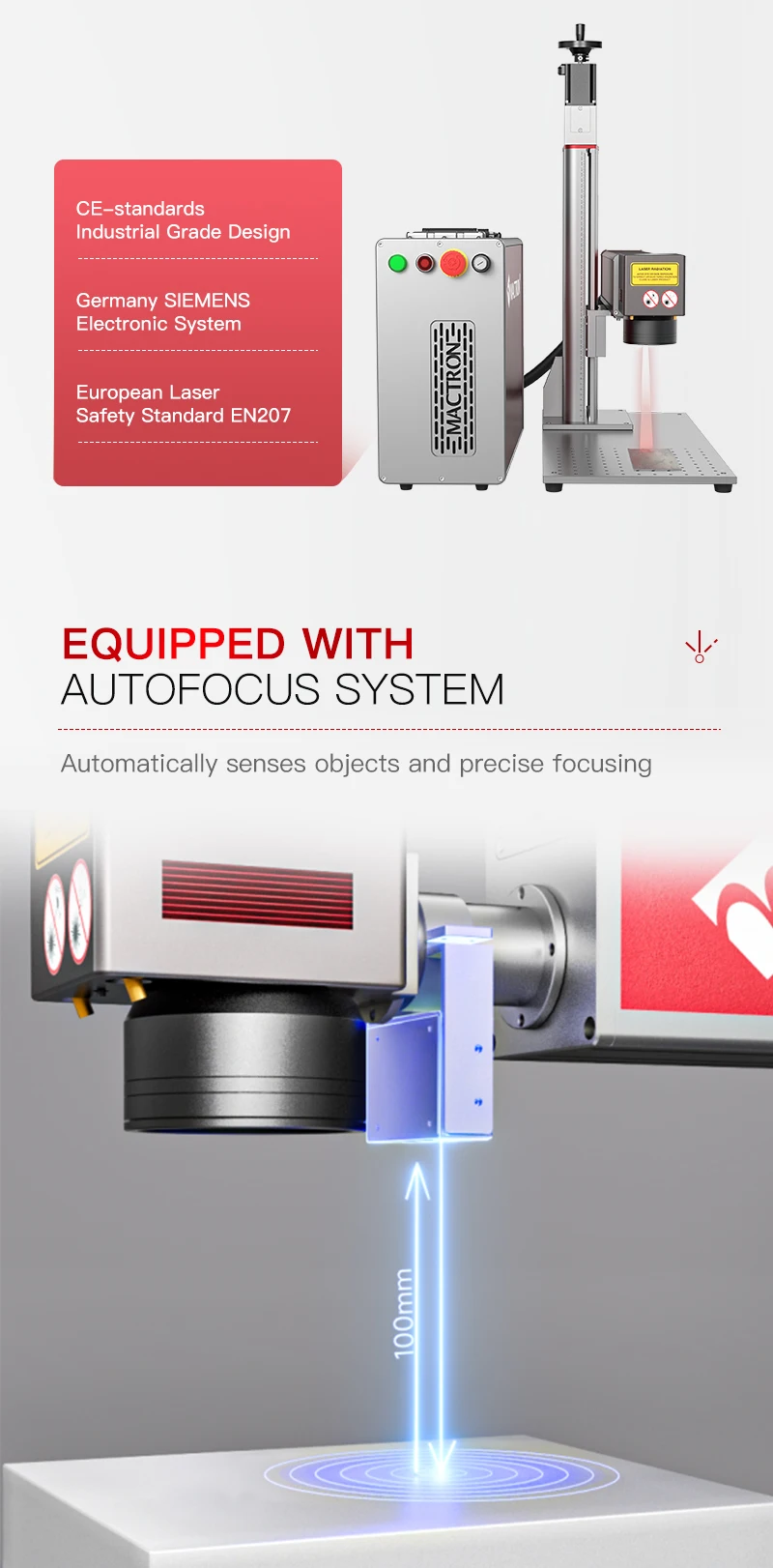 autofocus fiber laser marker