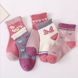 wholesale 5 pack children cute kids socks cotton girls school teen boys socks jacquard kids cartoon crew sock