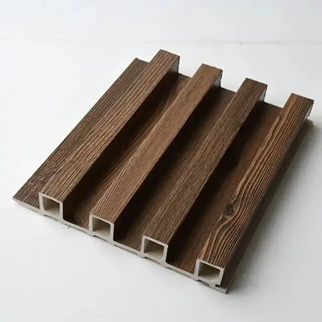 High Quality Indoor Decor Great wall Wood Grain WPC Fluted Wall panel Luxury Cladding Decorative PVC WPC For interior design