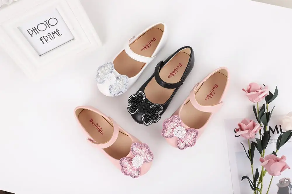 Factory Wholesale High Quality Buckle Flower Princess Shoes Flat Sole Mary Jane Casual Shoes