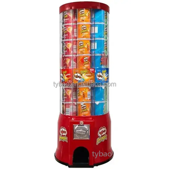 Торговый автомат для чипсов Pringle Potatoo 33 дюйма большой емкости уникальный с монетоприемником полуавтоматический