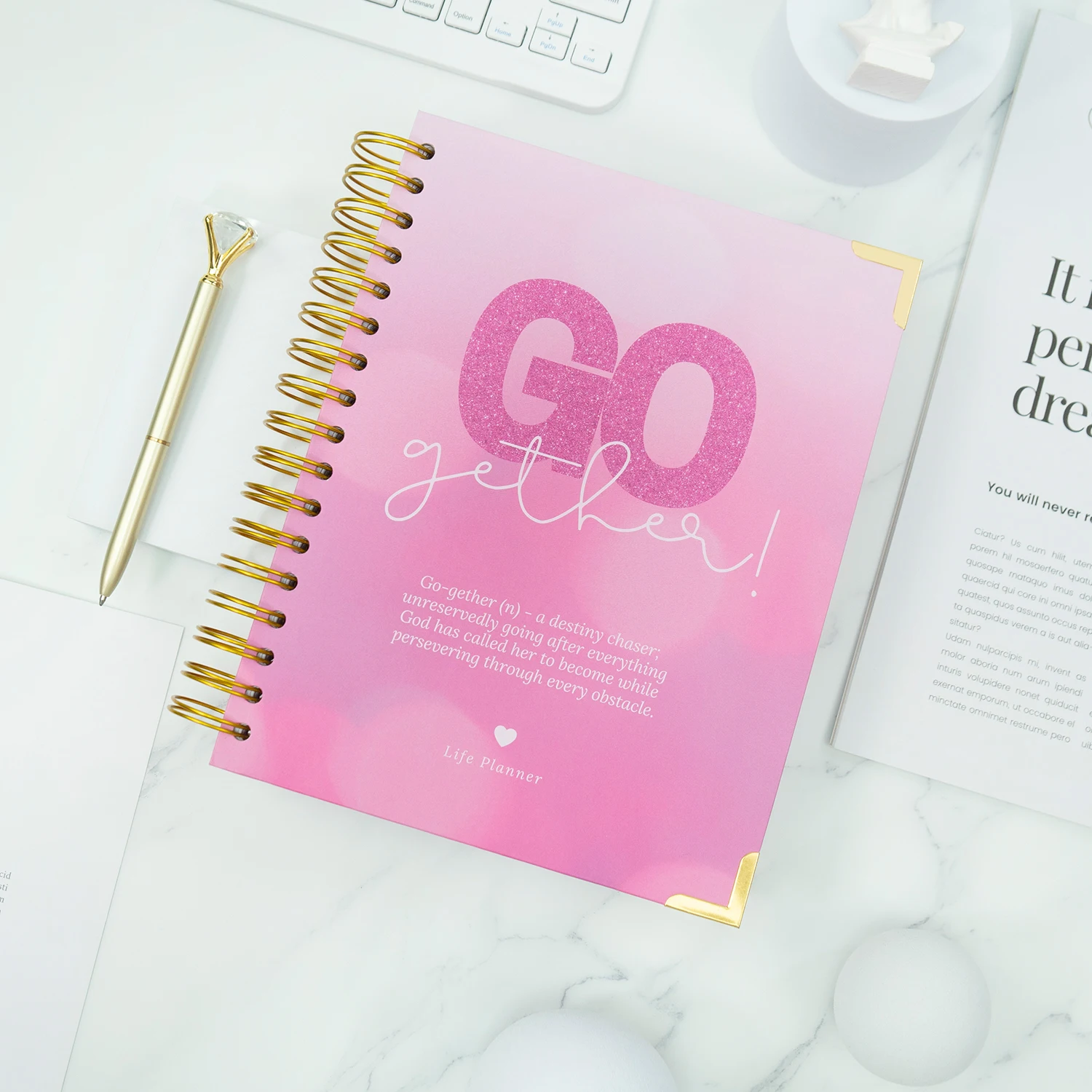 Custom Printing Agenda Inspirational Planner Self Care Diary Notebook Daily Wellness Motivational Journal Goal Sublimation