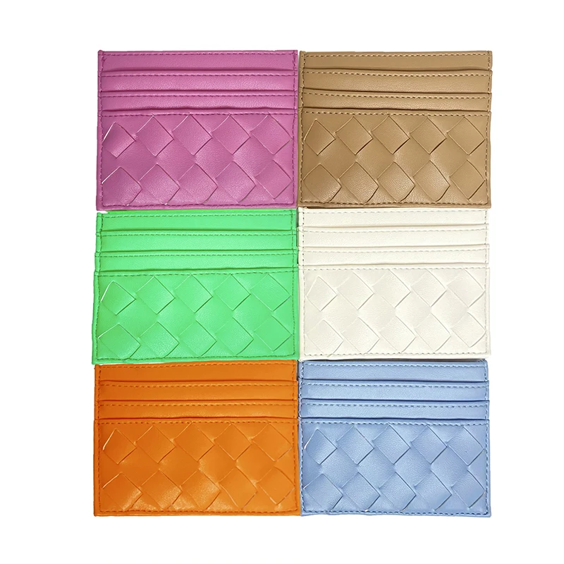 2023 Fashion Brand Luxury Handmade Women Woven Card Purse Mini Wallets