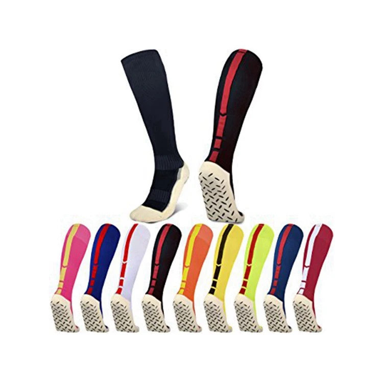 FY-N071 custom logo youth grip anti slip sock soccer football sox soccer socks with grip
