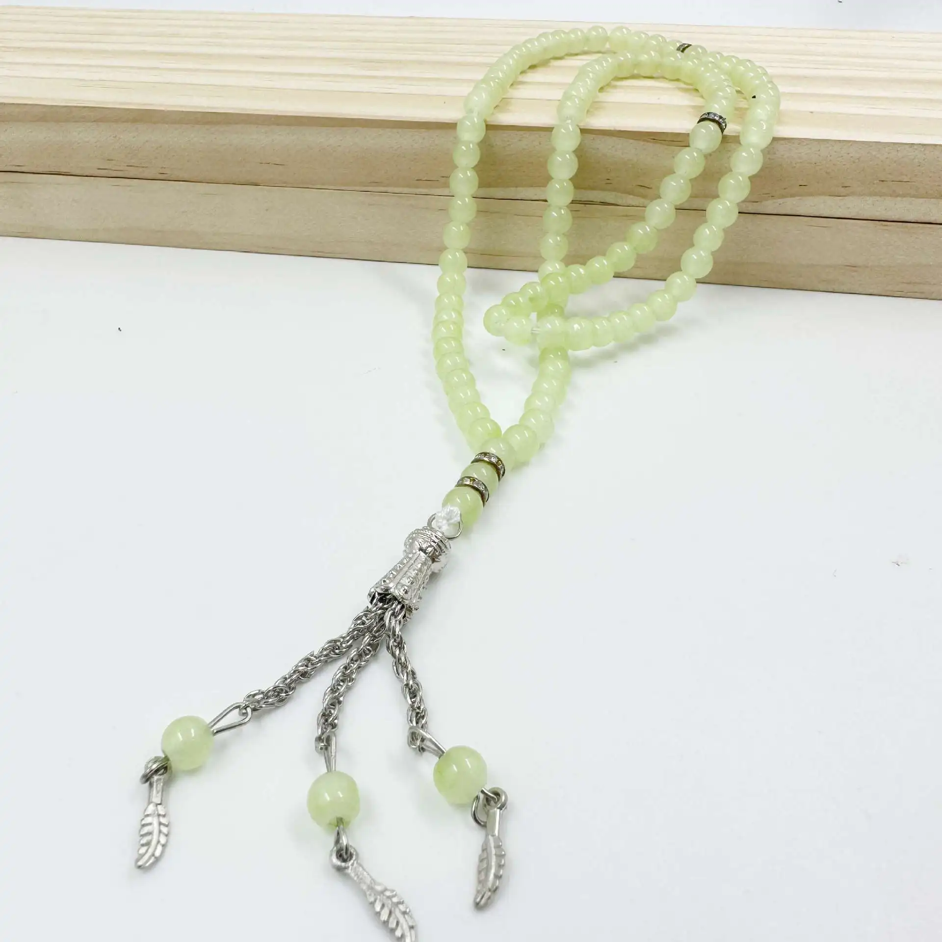 Однотонные мусульманские 99 бусины Четки оптом арабский Tasbih 6 мм исламские стеклянные четки ожерелье