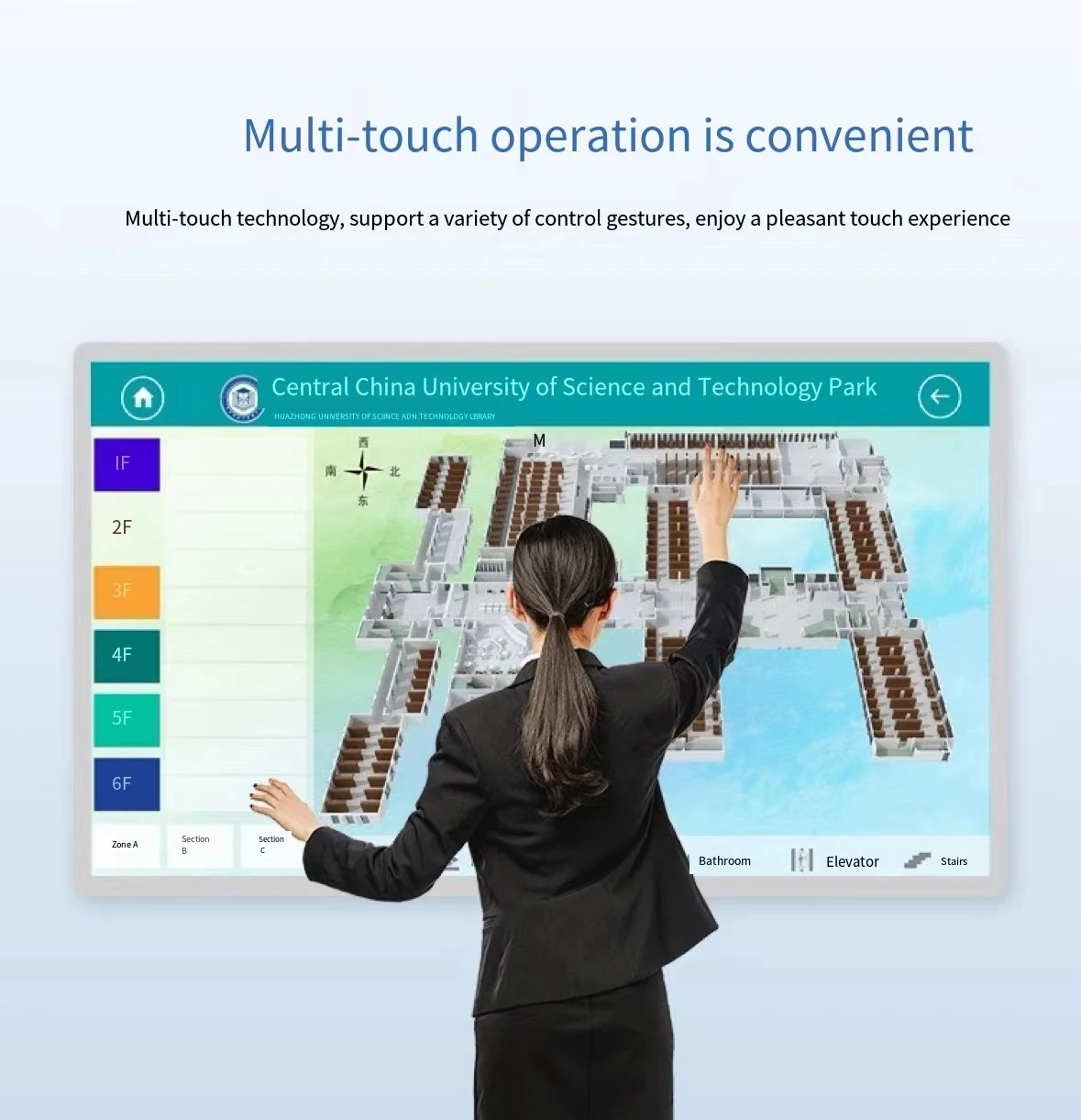 Factory hot sales   indoor Horizontal touch LCD display shopping guide multimedia Intelligent query machine
