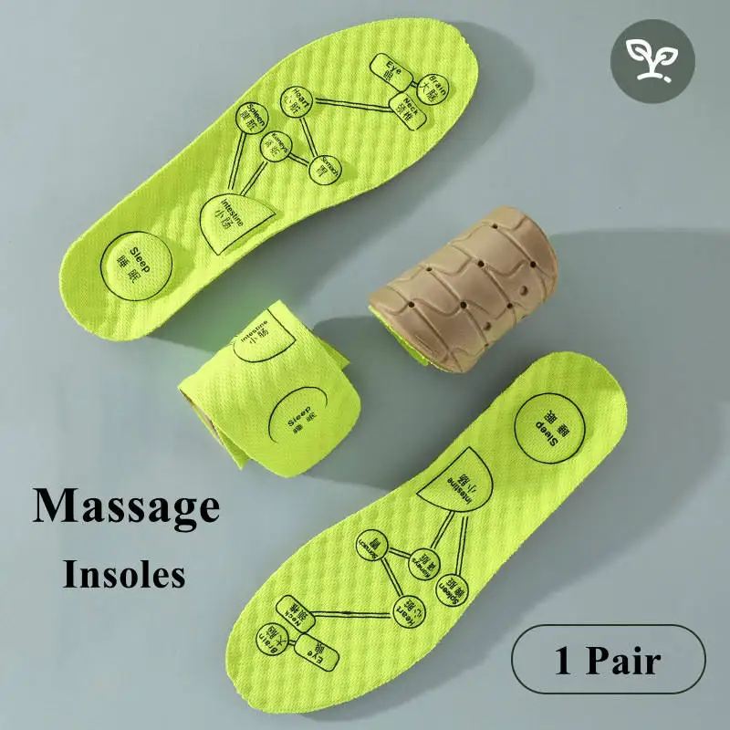 New Support Massage Insoles Acupoint massage Soft Mesh Deodorant Running Insoles Orthopedic Insoles For Feet