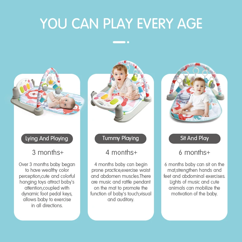 HW New Baby Frog Pedal Piano Gym Play Mat Fitness with Hanging Bluetooth Remote Control Moon Projector Night Light Infant Toys