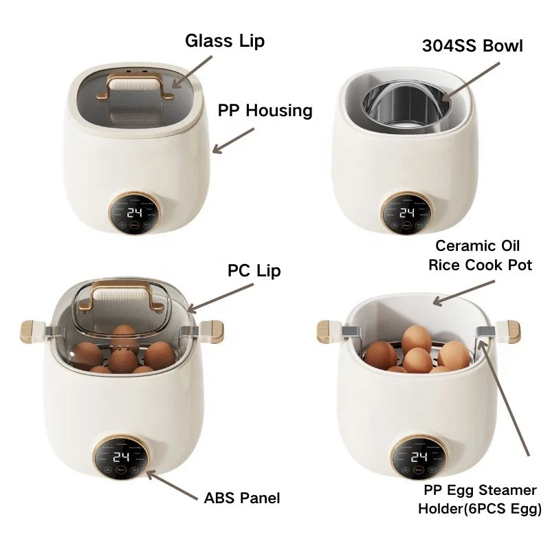 New desgin 1.5L Multi-functional Egg Poacher Cooker Steamer,Congee,Yogurt,Boil Rice,Egg Cooker
