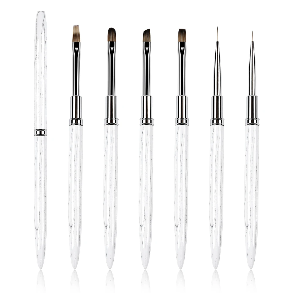 White Silver Grain Nail Art Pen Line Paint Brush Crystal Acrylic Fine Line Nail Painting Pen