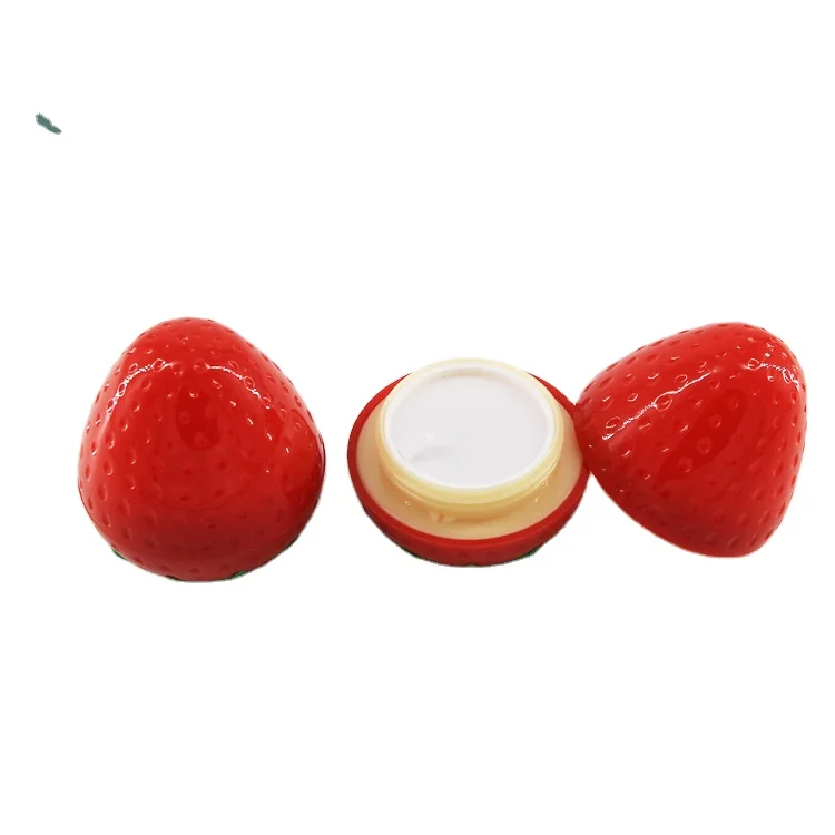 Children cute girl plastic lipstick container lip mask makeup ball novelty fruit makeup container