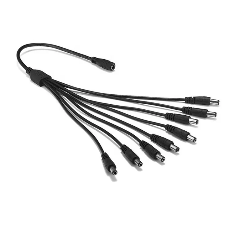 5.5*2.1mm 8 Way DC Solar Splitter Power Cable For CCTV Camera Laptop