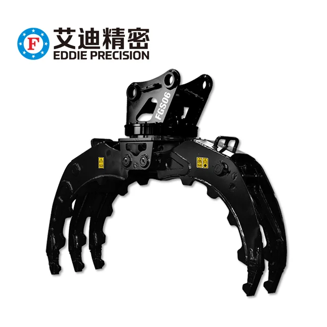EDDIE FGW(S)08 Excavator Hydraulic Log Grapple Rotating Wood Grapple Timber Wood Log Grab