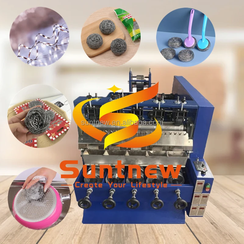 5 проводов, 5 головок, китайский автоматический плоский скруббер из нержавеющей стали, машина для изготовления кухонной Мочалки с завода