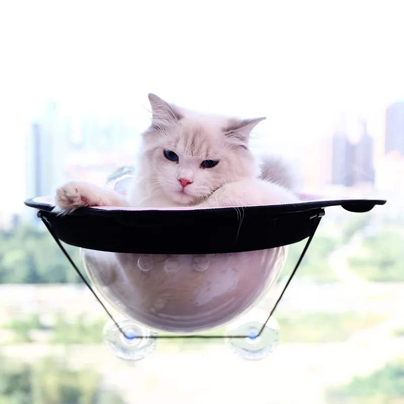 High quality transparent nest hanging elevated pet beds cat hammock for window