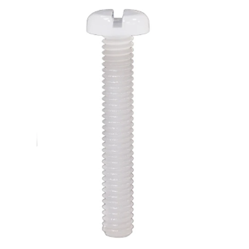 Metric White plastic nylon 6.6 insulation anti-corrosion flame retardant slotted pan head screws