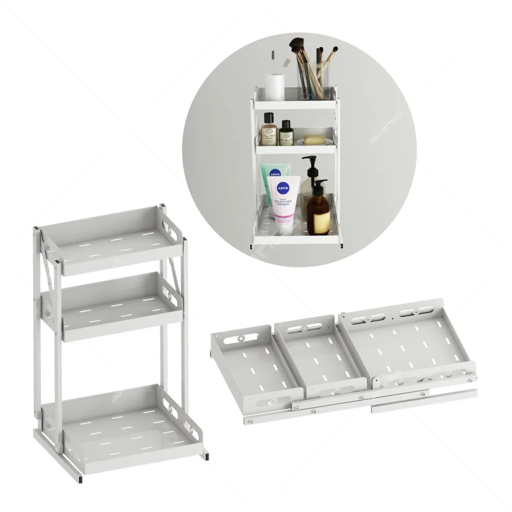 Kitchen organizer Hot Sell Stainless Steel New Design 3 Tier Kitchen Storage Organizer Kitchen Supplies Metal Jar Rack Set