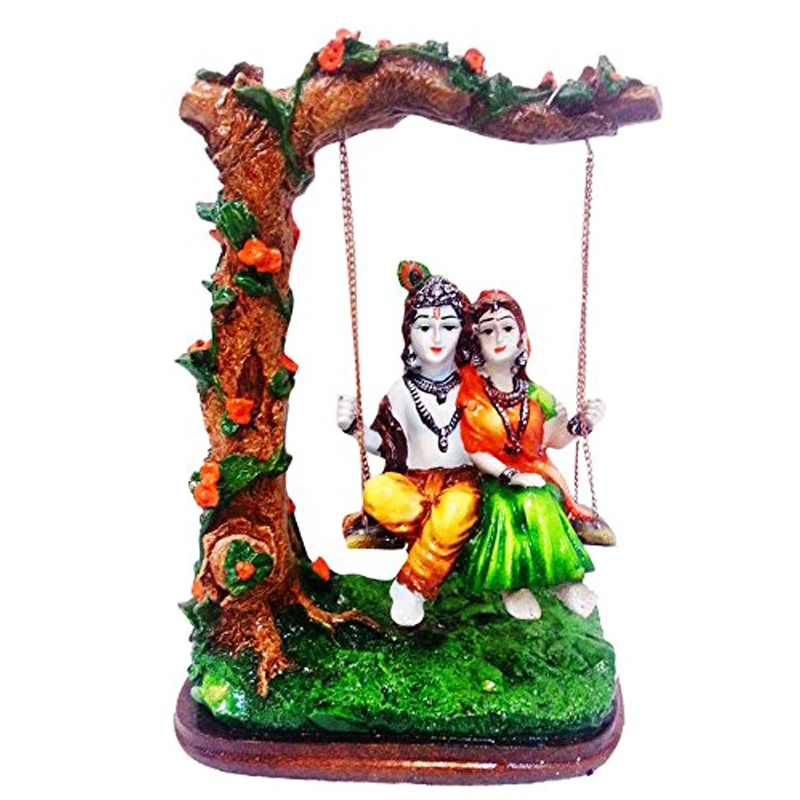 Фигурки крупного рогатого скота OX lord krishna статуя из смолы Nandi Radha Krishna idol животных для использования в