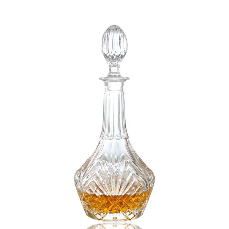 New Product 2022 Round Luxury Crystal Wine Or Whiskey Decanters Geometric Whiskey Decanter