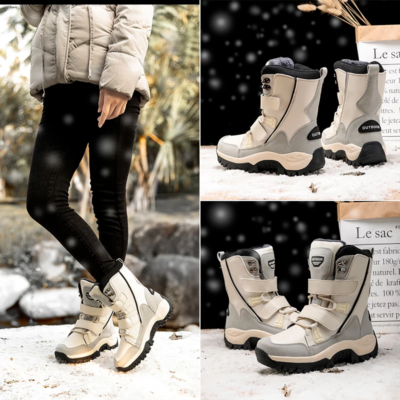 Hot sale winter outdoor warm boots shoes non-slip fur women snow boots
