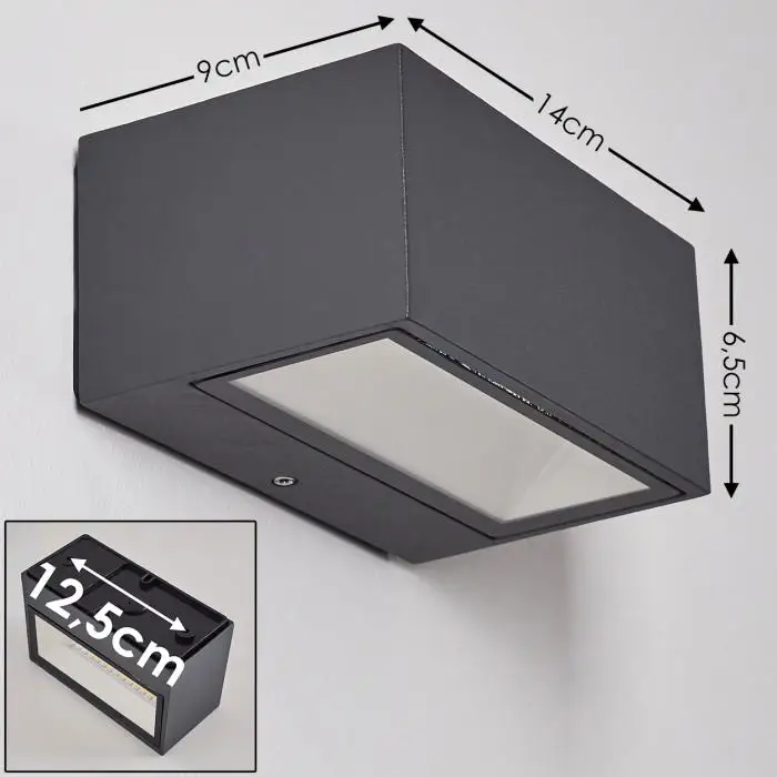 Modern waterproof black aluminum long strip outdoor garden wall mounted up and down led wall light