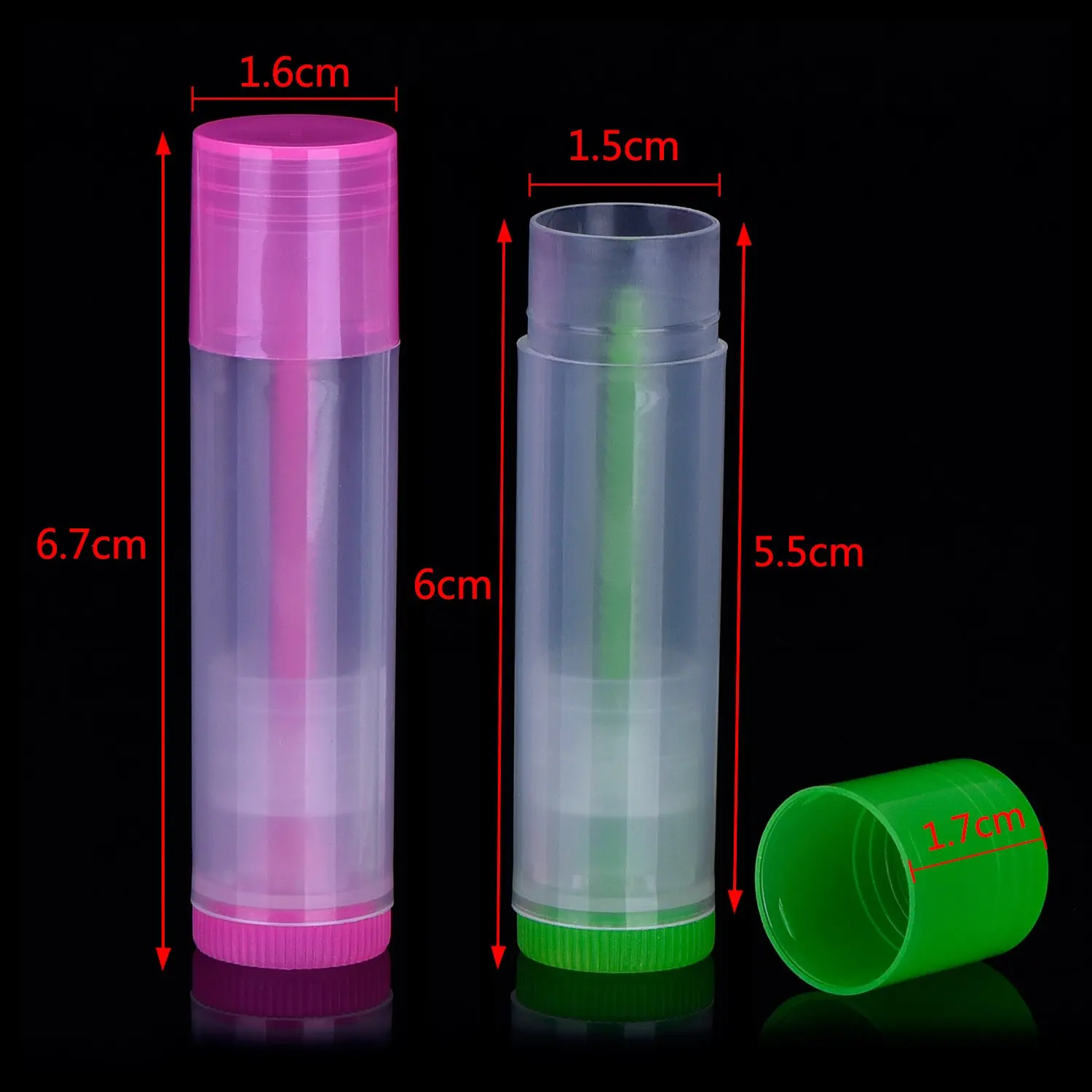 Empty 5g clear kids chapstick lip gloss tube packaging lipgloss Lip balm container Twist Bottom and Top Cap in stock