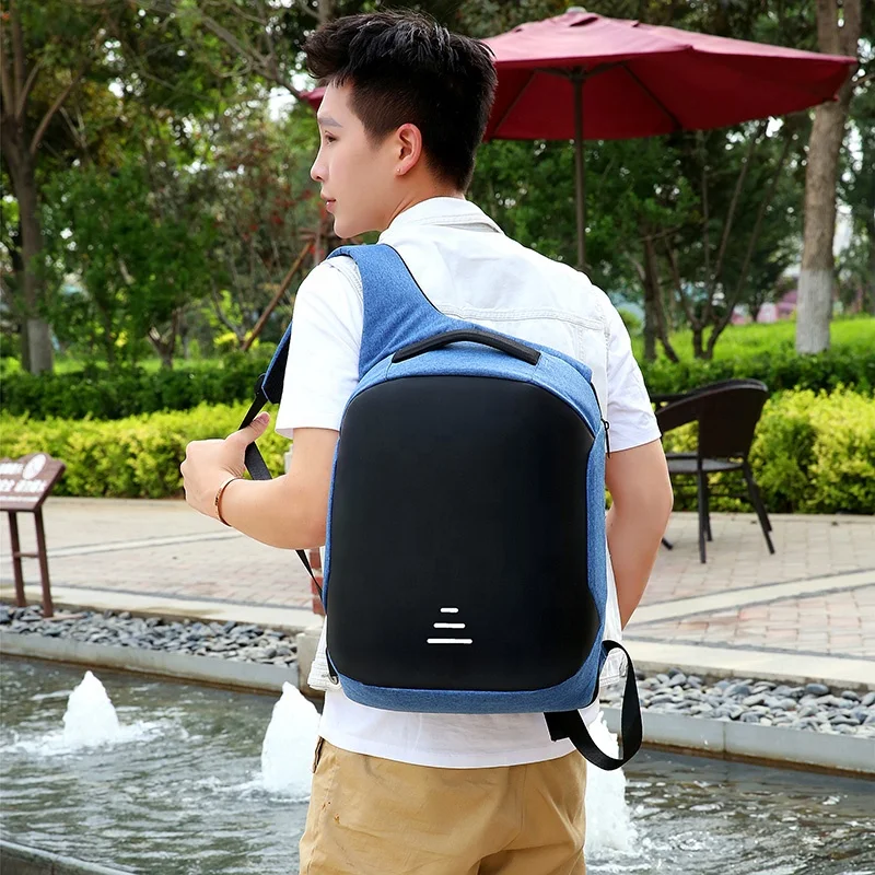 
Custom print simple casual anti theft waterproof college backpack school bag for men 