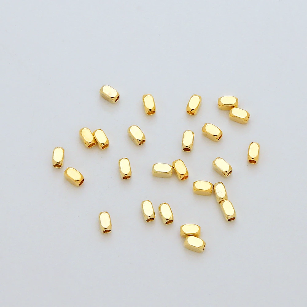 Colorfast lead-free nickel spacer beads small rectangular bead for jewelry making gold plated Smooth loose brass beads