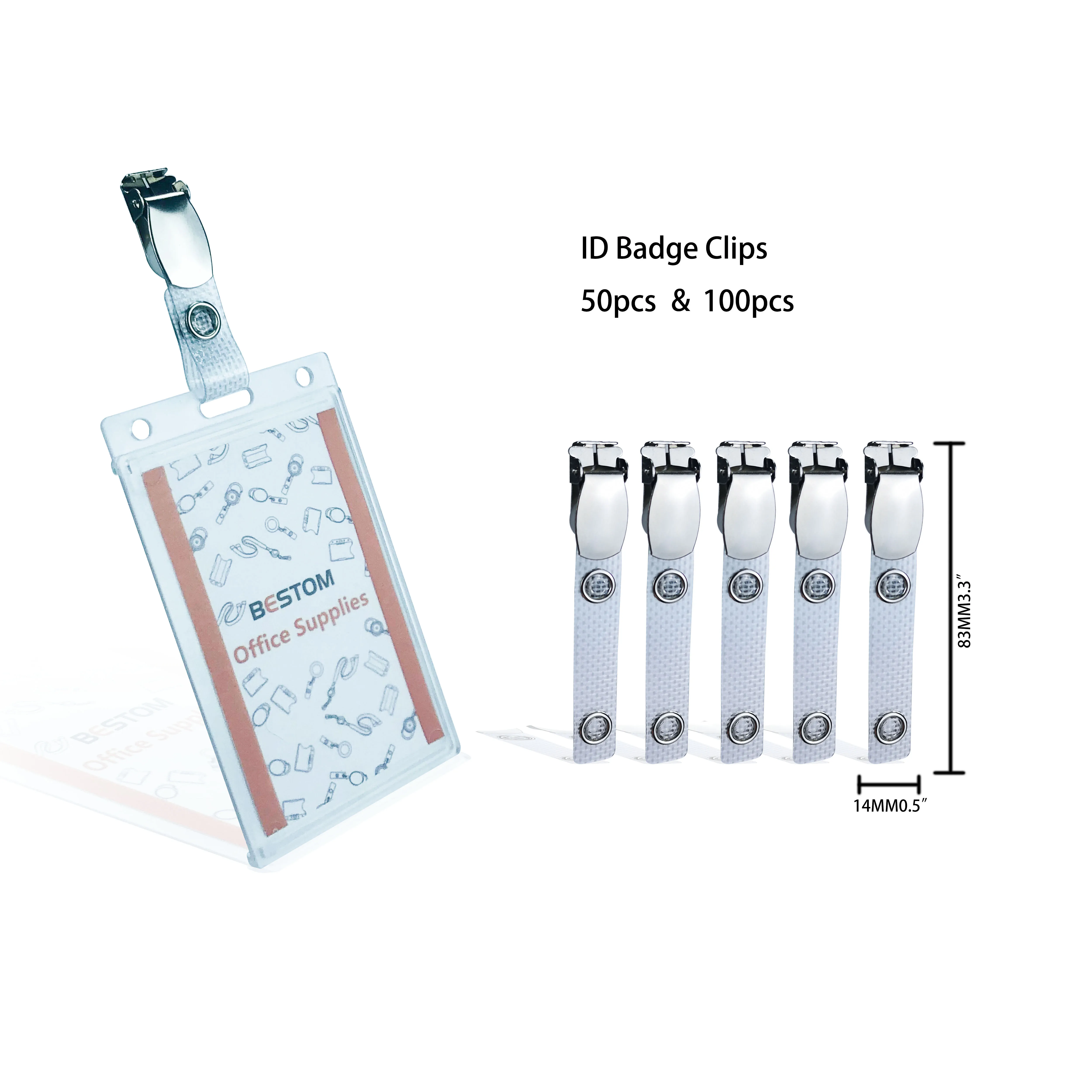 Bestom European Cup Badge Reel Crocodile Clip Card Case with PVC Straps Metal Bestom Exhibition Nurse Badge ID Blank Holder