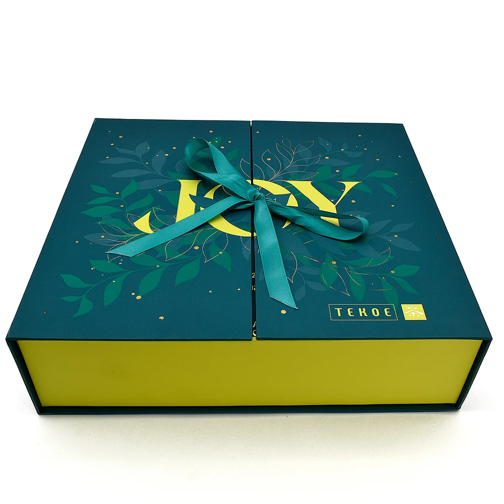 2024 Customized Logo Christmas Birthday Holiday Checkered Double Open Door Gift Box