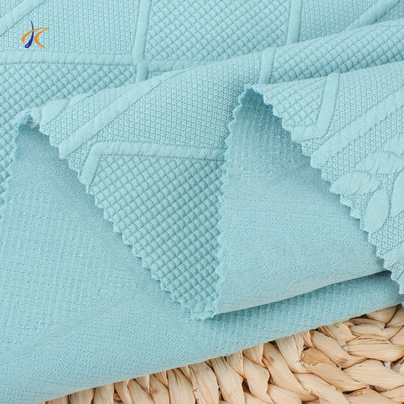 Wholesale thick soft textured knitted wool jacquard ladies dress 96 polyester 4 spandex fabric