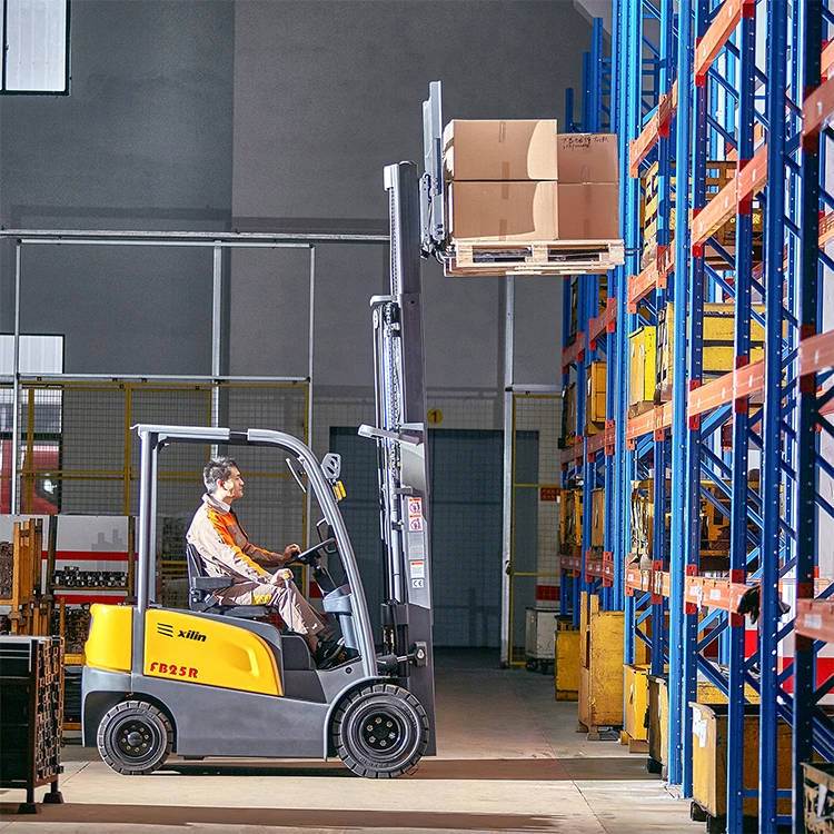 Xilin 2Ton 6000M Heavy Duty Lithium Battery Hydraulic Electric Fork Lift Truck Vehice for Cold Room