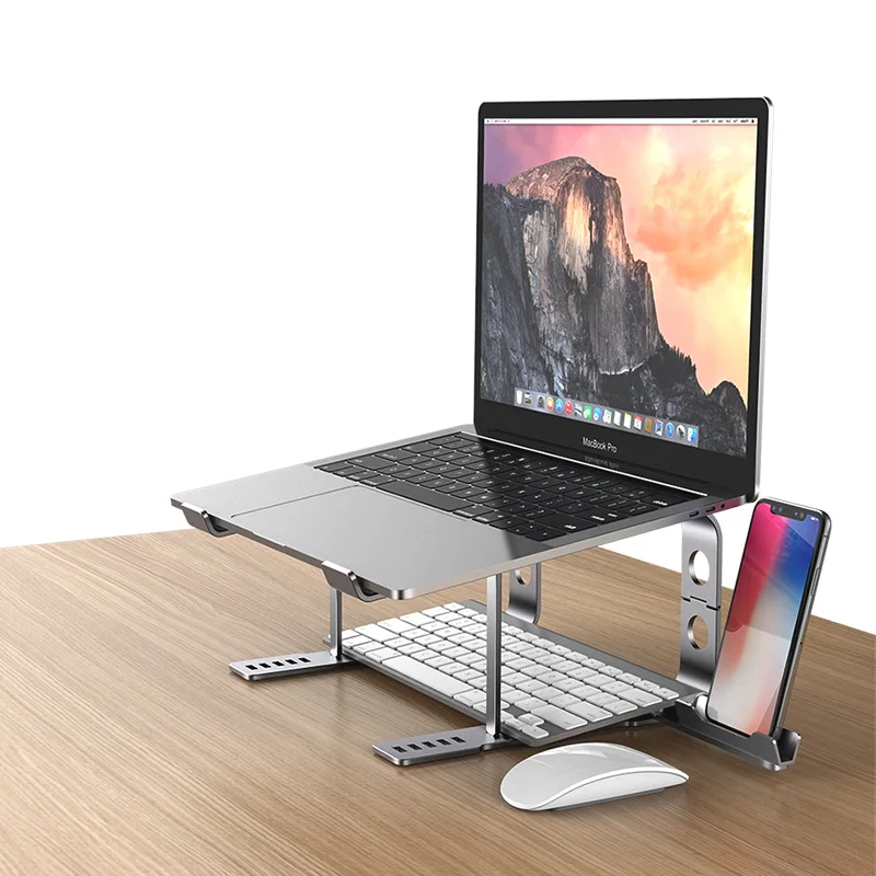 OEM logo laptop cooler stand Vertical Laptop Stand Adjustable Aluminum Material Laptop Cooling Stand for Notebook Holder